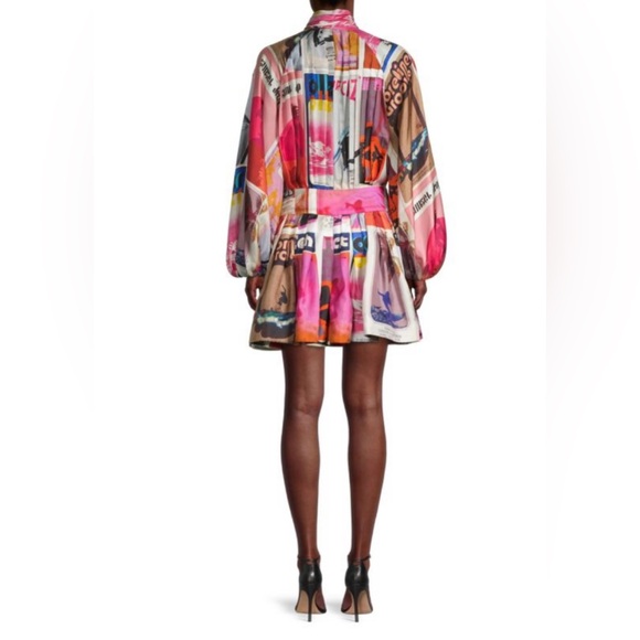 ZIMMERMANN Wavelength Pleated Silk Dress - Size 4 - Picture 2 of 6